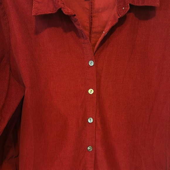 J. Jill Red baby thin corduroy swing top. 100% cotton. Size small - Picture 3 of 11